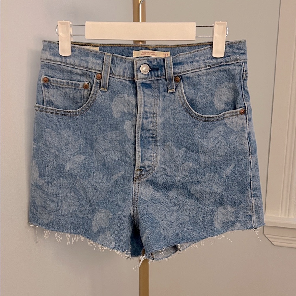 Levi’s Floral Denim Ribcage Shorts